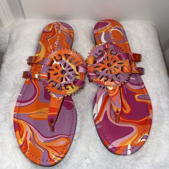 Circus NY Sam Edelman Women’s Sandals Shoes Size 7 Tie Dye Thong Flip Flops NEW - Picture 8 of 16